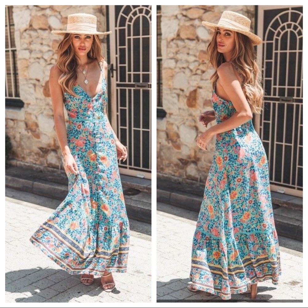 5⭐️ FAV BESTSELLER NEW BOHO FOLK TOWN FLORAL DRESS